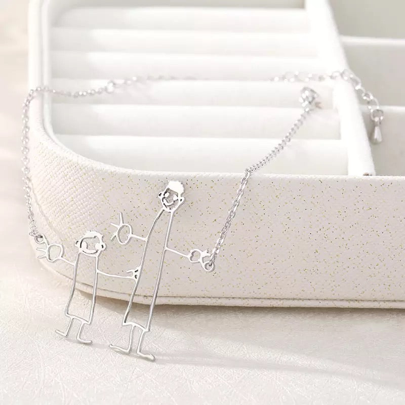 Kritzel-Armband Silber