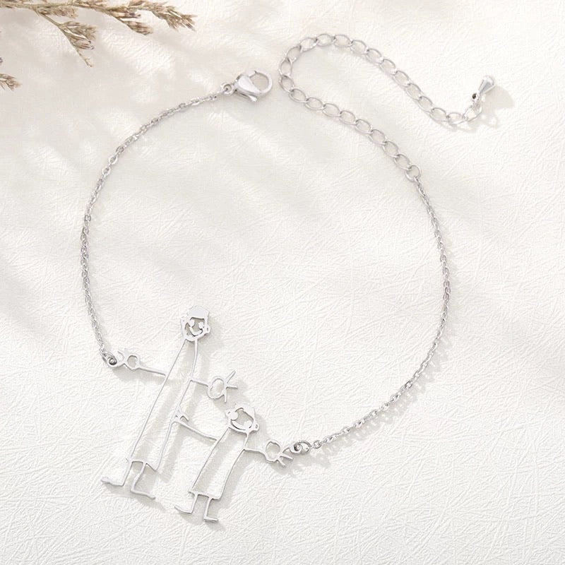 Kritzel-Armband Silber