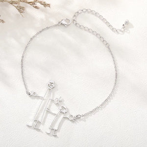 Kritzel-Armband Silber