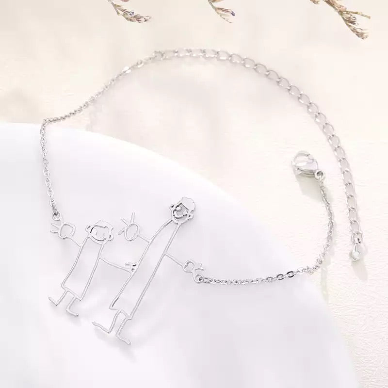 Kritzel-Armband Silber